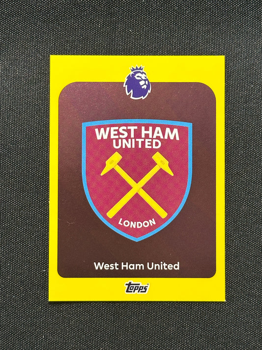 West Ham United Badge Yellow Parallel Base - Topps Premier League 2026