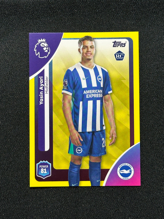 Yasin Ayari Yellow Parallel Base - Topps Premier League 2026