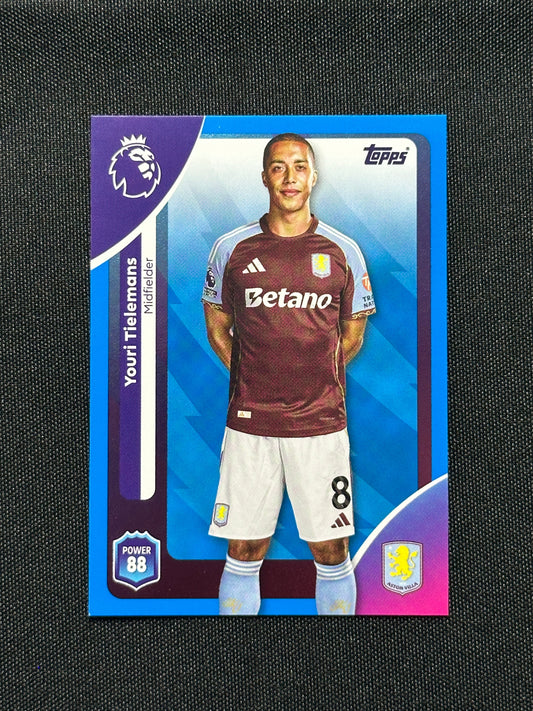 Youri Tielemans Blue Parallel Base - Topps Premier League 2026