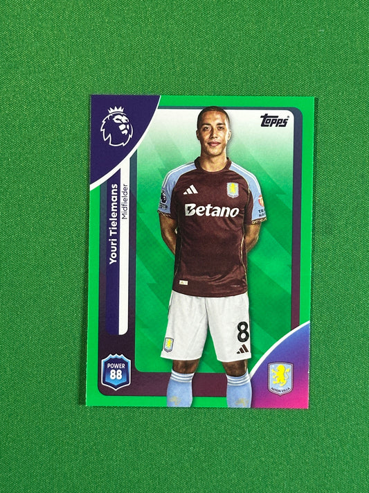 Youri Tielemans Green Parallel Base - Topps Premier League 2026