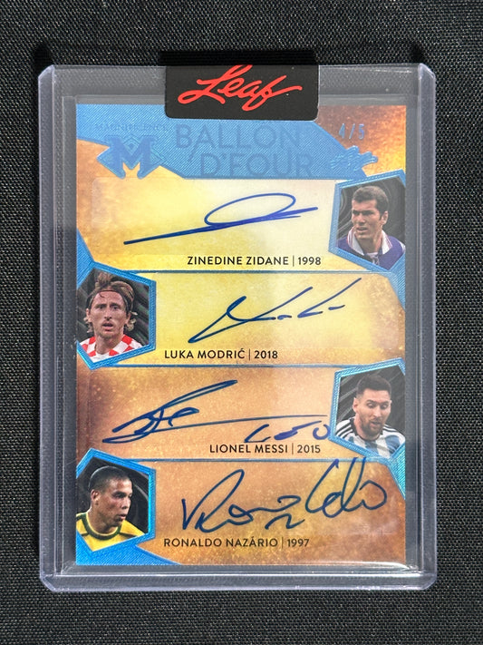 Lionel Messi, Ronaldo, Luka Modric, Zinedine Zidane Autograph 4/5 - Leaf Magnificence 2023