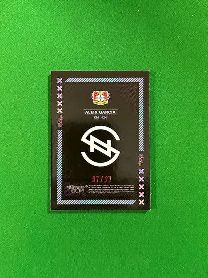 Aleix Garcia Numbered Parallel 07/27 - Ultimate Dropz Bayer 04 Leverkusen Supernova 2024 - back