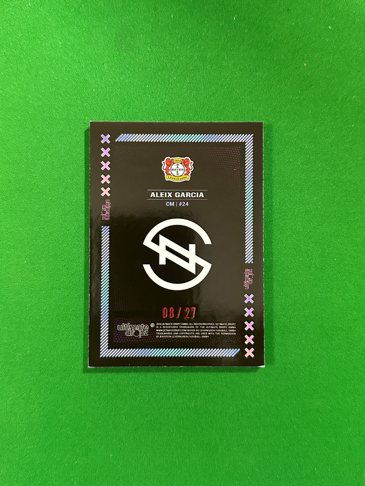 Aleix Garcia Numbered Parallel 08/27 - Ultimate Dropz Bayer 04 Leverkusen Supernova 2024 - back