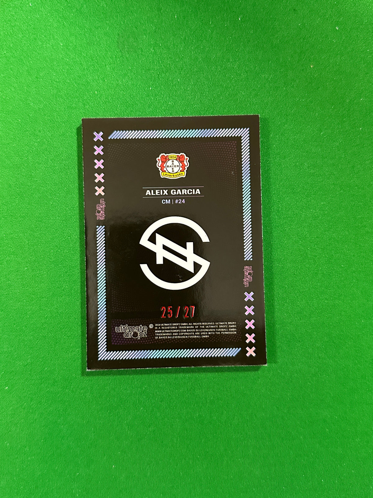 Aleix Garcia Numbered Parallel 25/27 - Ultimate Dropz Bayer 04 Leverkusen Supernova 2024 - back