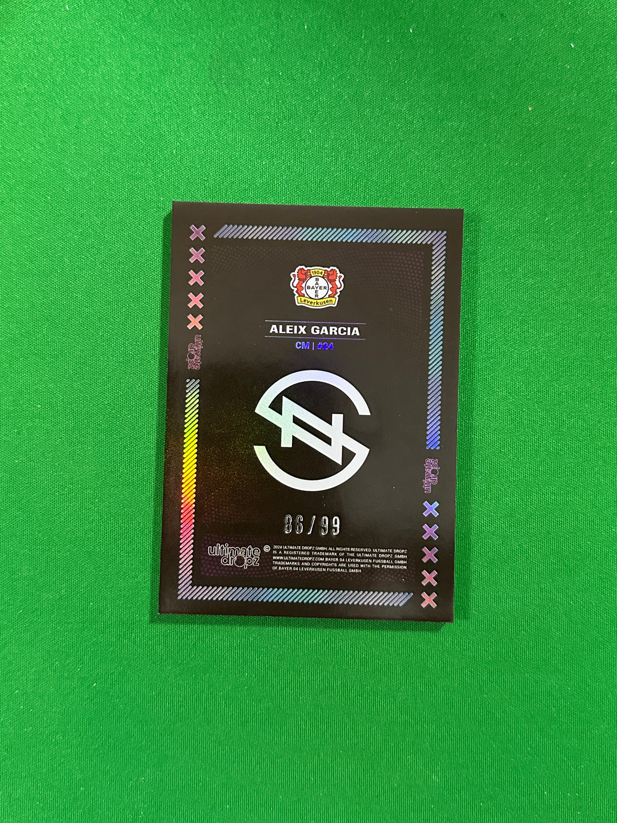 Aleix Garcia Numbered Parallel 86/99 - Ultimate Dropz Bayer 04 Leverkusen Supernova 2024 - back