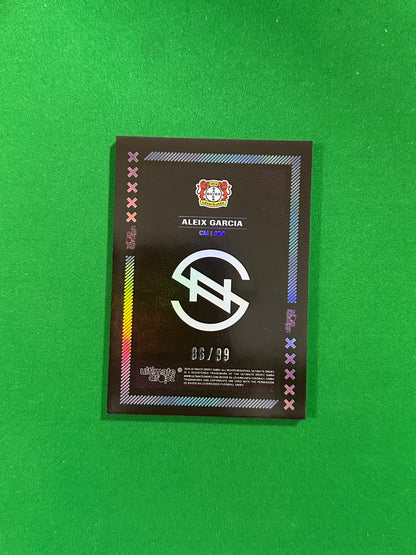 Aleix Garcia Numbered Parallel 86/99 - Ultimate Dropz Bayer 04 Leverkusen Supernova 2024 - back