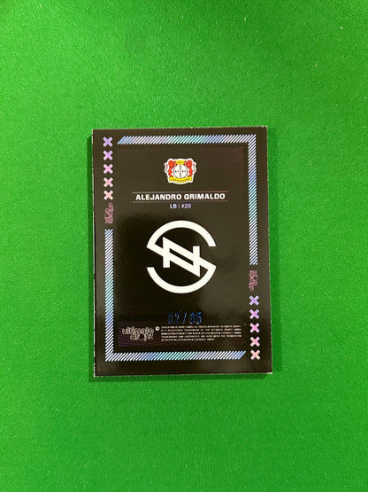 Alejandro Grimaldo Numbered Parallel 02/05 - Ultimate Dropz Bayer 04 Leverkusen Supernova 2024 - back
