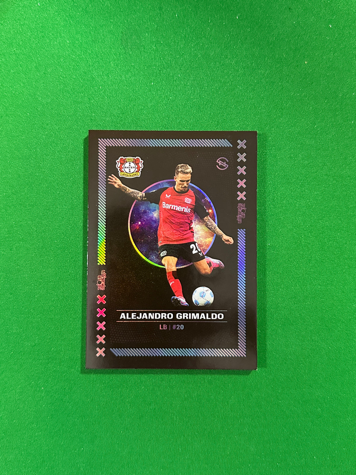 Alejandro Grimaldo Numbered Parallel 98/99 - Ultimate Dropz Bayer 04 Leverkusen Supernova 2024 - front