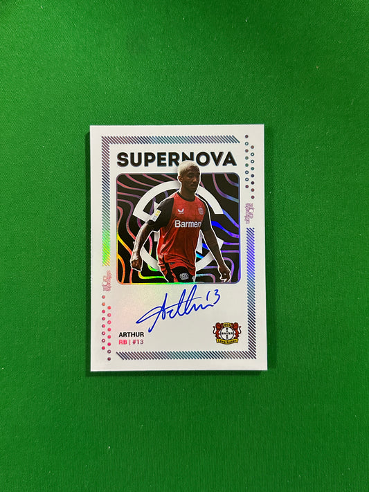 Arthur On-card Autograph 23/26 - Ultimate Dropz Bayer 04 Leverkusen Supernova 2024 - front