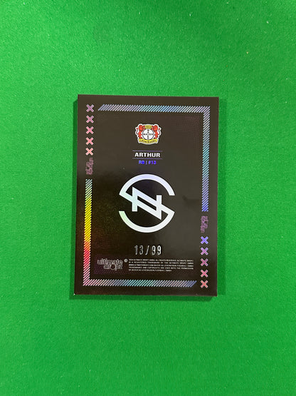 Arthur Numbered Parallel 13/99 - Ultimate Dropz Bayer 04 Leverkusen Supernova 2024 - back