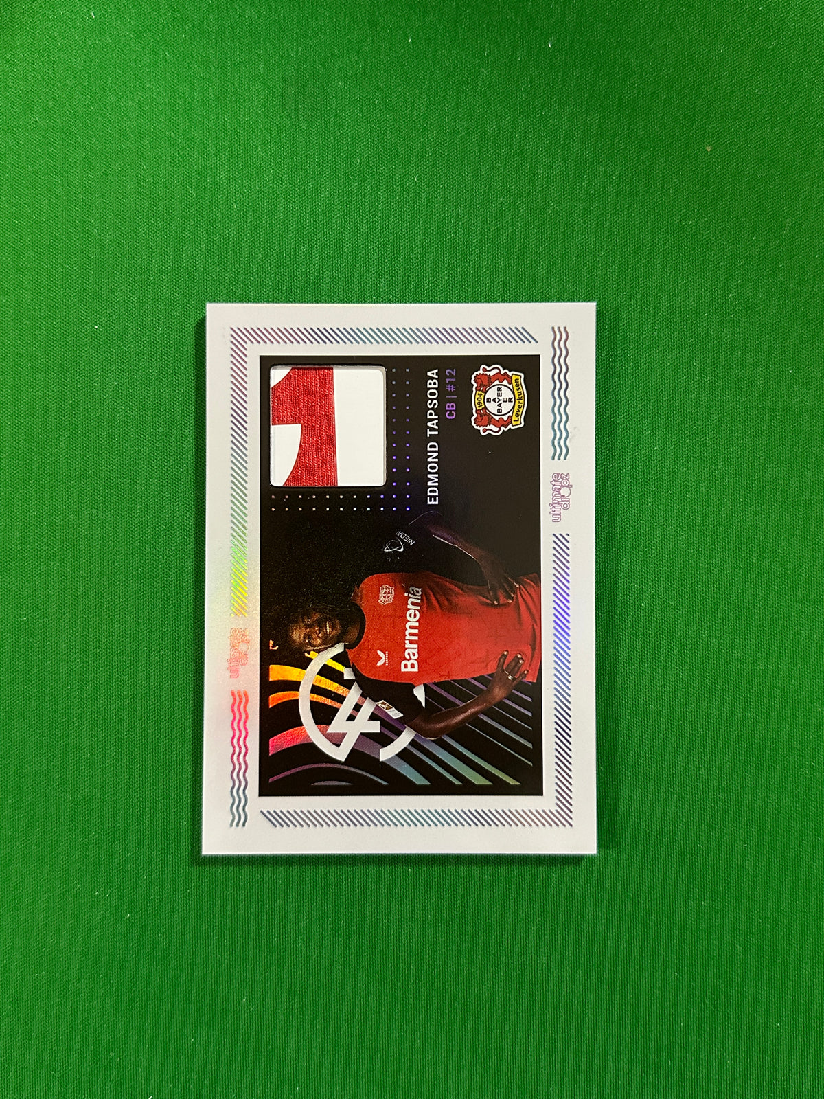 Edmond Tapsoba Match-worn Patch 92/99 - Ultimate Dropz Bayer 04 Leverkusen Supernova 2024 - front