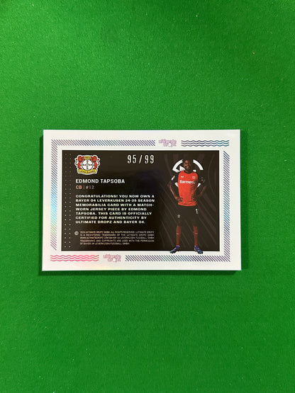 Edmond Tapsoba Match-worn Patch 95/99 - Ultimate Dropz Bayer 04 Leverkusen Supernova 2024 - back