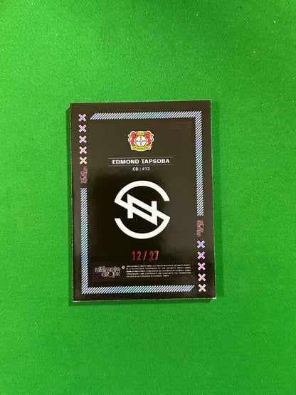 Edmond Tapsoba Numbered Parallel 12/27 - Ultimate Dropz Bayer 04 Leverkusen Supernova 2024 - back