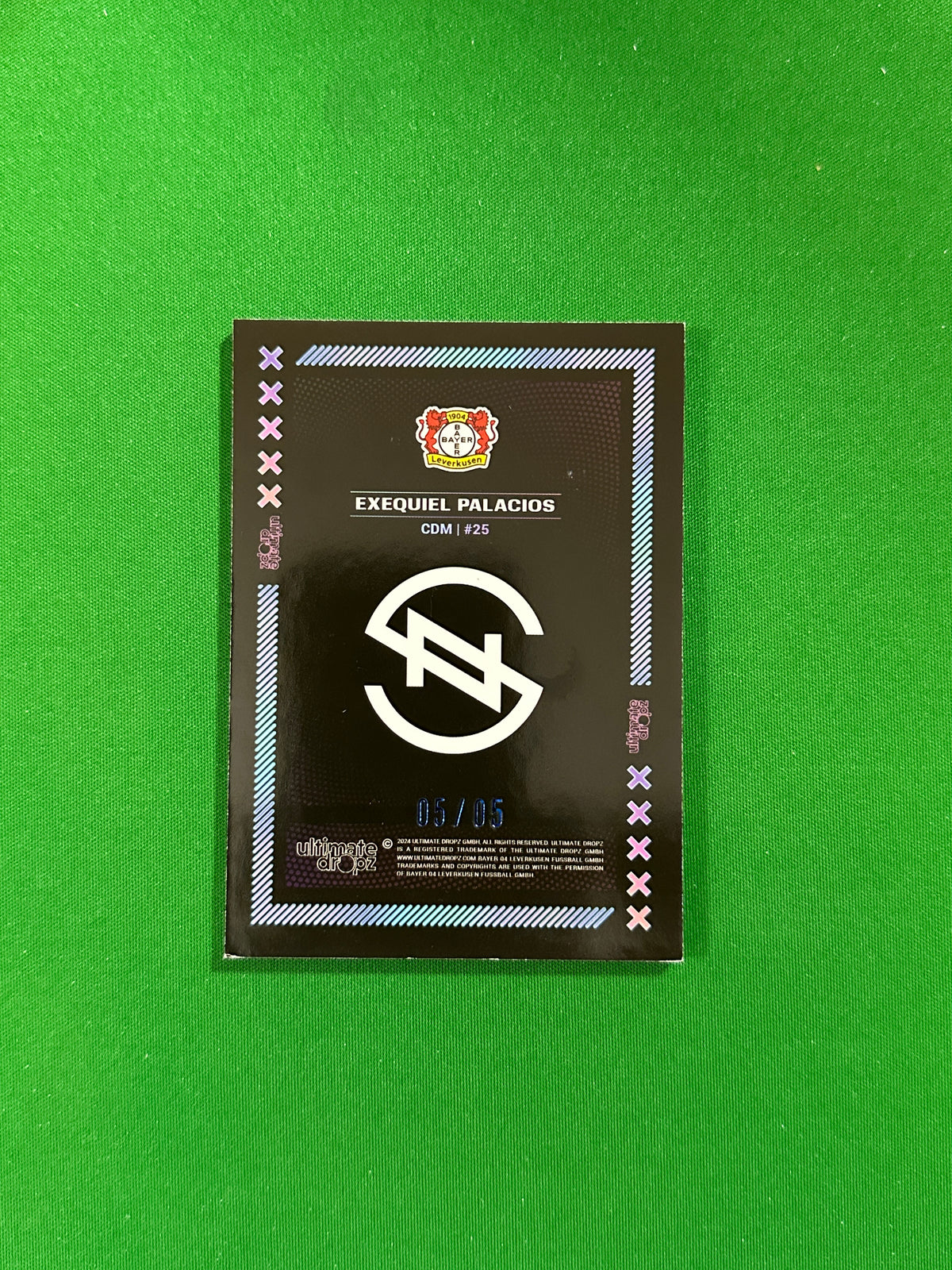 Exequiel Palacios Numbered Parallel 05/05 - Ultimate Dropz Bayer 04 Leverkusen Supernova 2024 - back