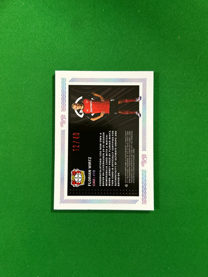Florian Wirtz Match-worn Patch 12/40 - Ultimate Dropz Bayer 04 Leverkusen Supernova 2024 - back