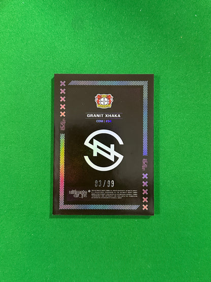 Granit Xhaka Numbered Parallel 83/99 - Ultimate Dropz Bayer 04 Leverkusen Supernova 2024 - back