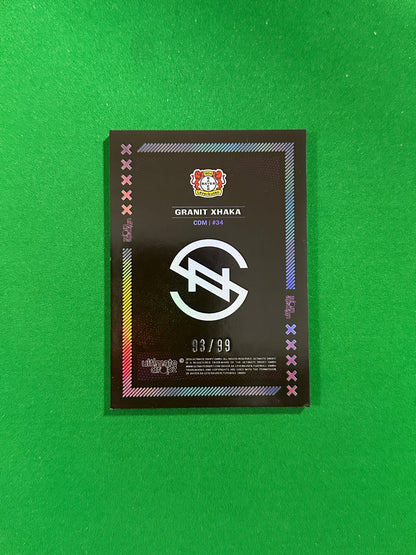 Granit Xhaka Numbered Parallel 93/99 - Ultimate Dropz Bayer 04 Leverkusen Supernova 2024 - back