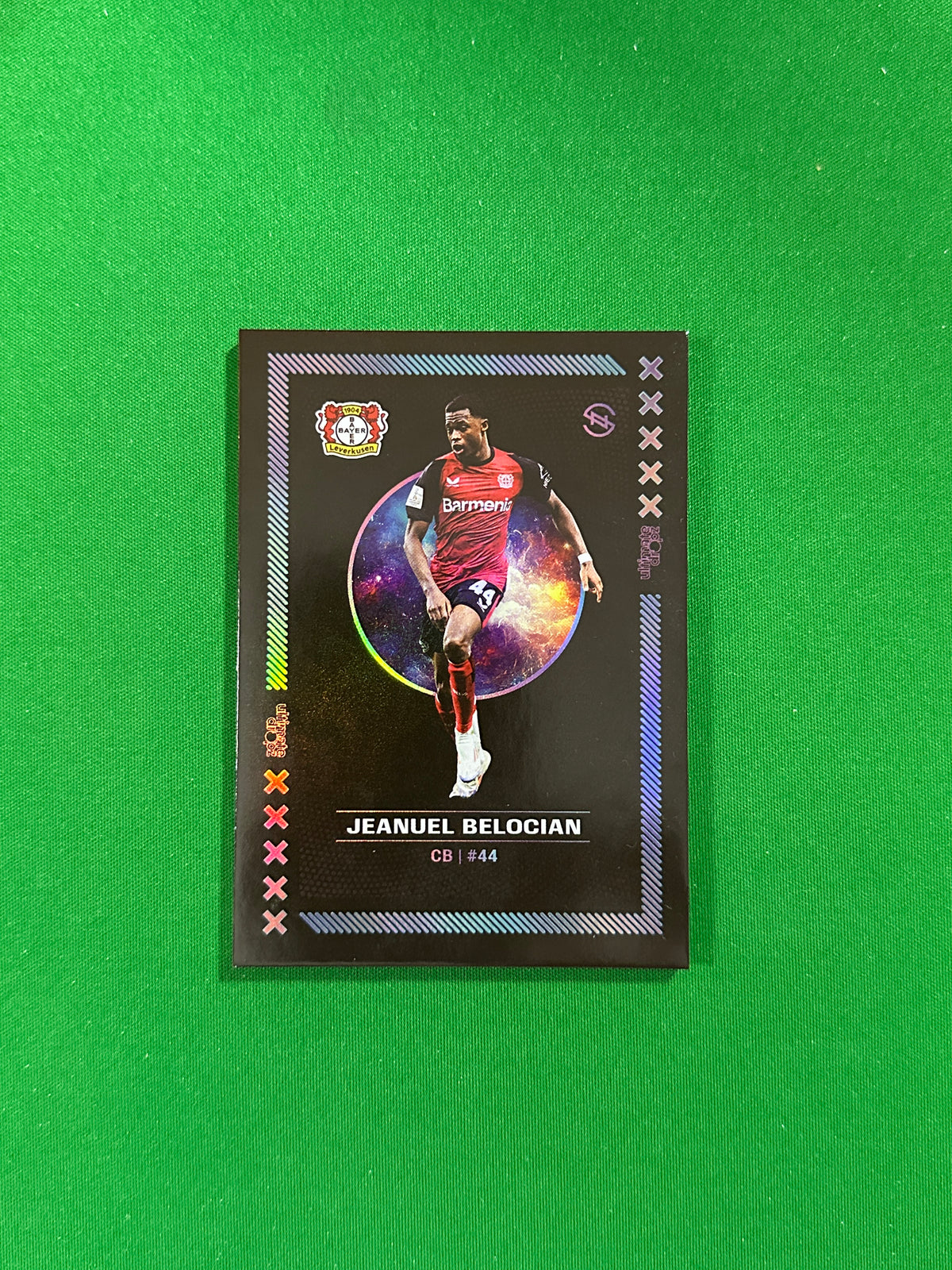 Jeanuël Belocian Numbered Parallel 11/99 - Ultimate Dropz Bayer 04 Leverkusen Supernova 2024 - front
