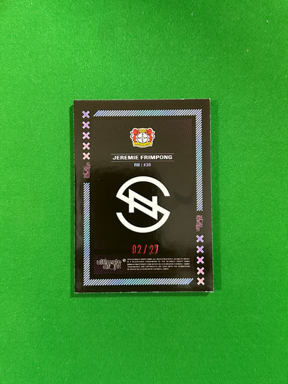 Jeremie Frimpong Numbered Parallel 02/27 - Ultimate Dropz Bayer 04 Leverkusen Supernova 2024 - back