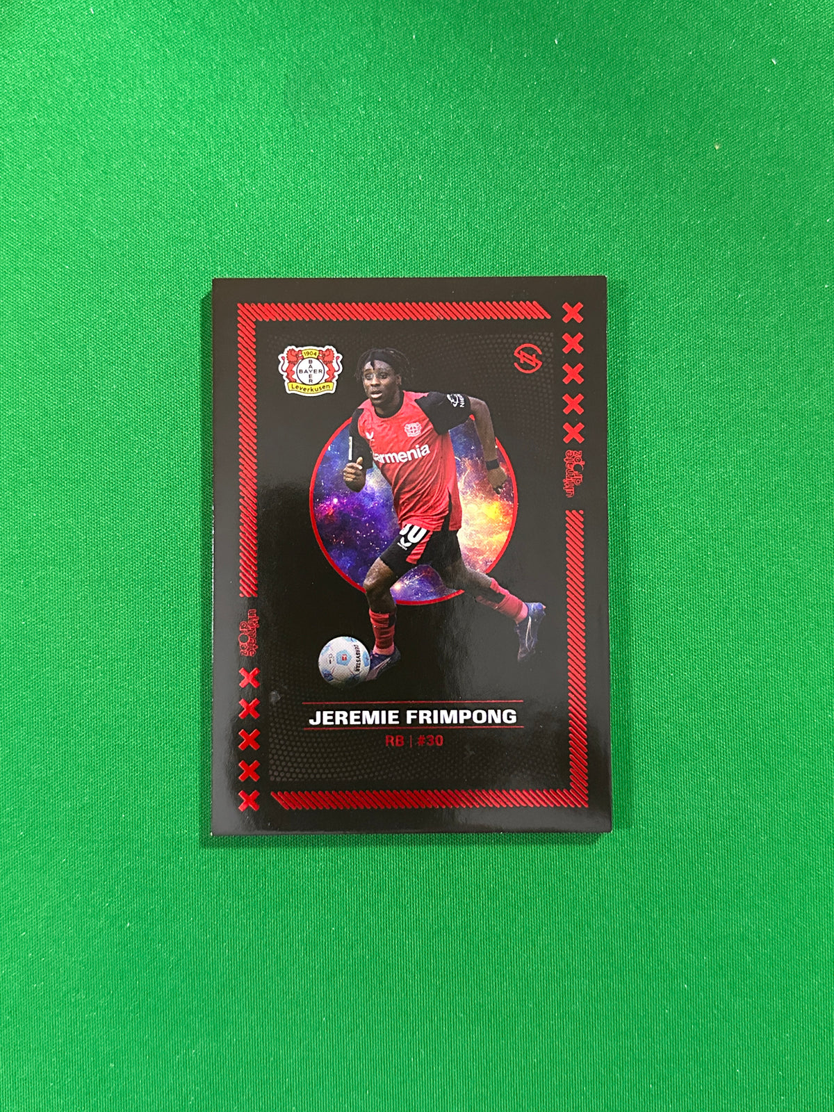 Jeremie Frimpong Numbered Parallel 02/27 - Ultimate Dropz Bayer 04 Leverkusen Supernova 2024 - front