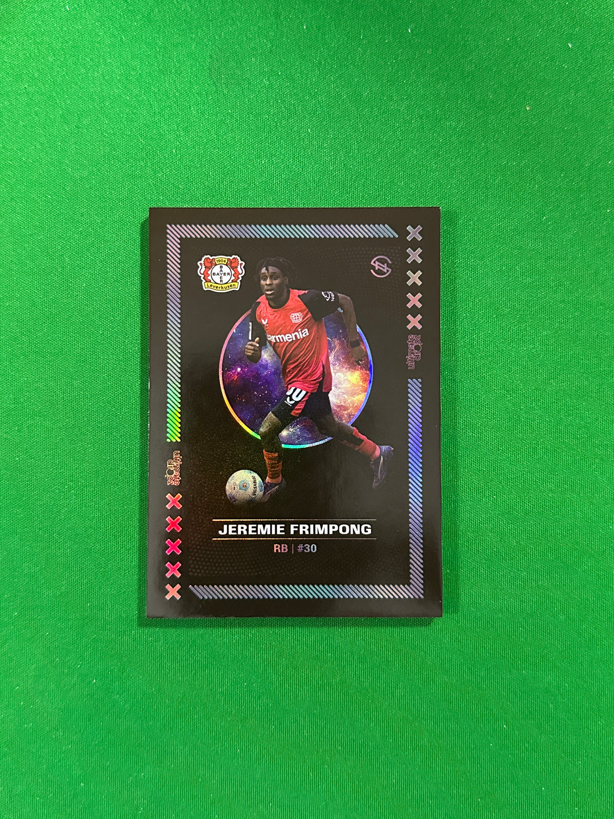 Jeremie Frimpong Numbered Parallel 13/99 - Ultimate Dropz Bayer 04 Leverkusen Supernova 2024 - front