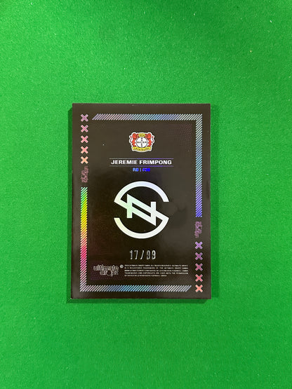 Jeremie Frimpong Numbered Parallel 17/99 - Ultimate Dropz Bayer 04 Leverkusen Supernova 2024 - back
