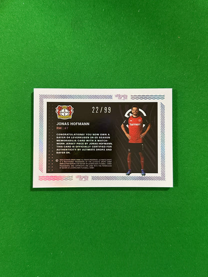 Jonas Hofmann Match-worn Patch 22/99 - Ultimate Dropz Bayer 04 Leverkusen Supernova 2024 - back