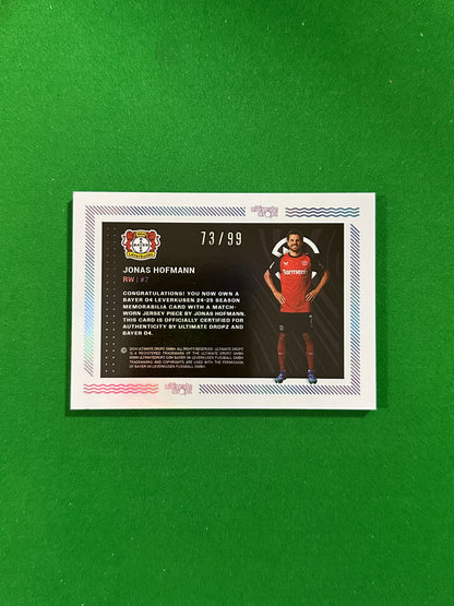 Jonas Hofmann Match-worn Patch 73/99 - Ultimate Dropz Bayer 04 Leverkusen Supernova 2024 - back
