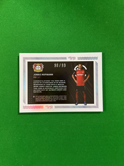 Jonas Hofmann Match-worn Patch 90/99 - Ultimate Dropz Bayer 04 Leverkusen Supernova 2024 - back