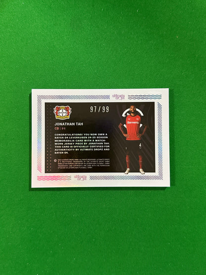 Jonathan Tah Match-worn Patch 97/99 - Ultimate Dropz Bayer 04 Leverkusen Supernova 2024 - back