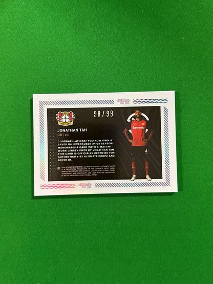 Jonathan Tah Match-worn Patch 98/99 - Ultimate Dropz Bayer 04 Leverkusen Supernova 2024 - back