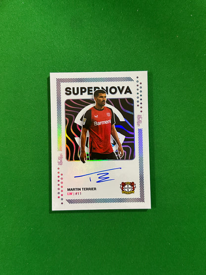 Martin Terrier On-card Autograph 03/26 - Ultimate Dropz Bayer 04 Leverkusen Supernova 2024 - front