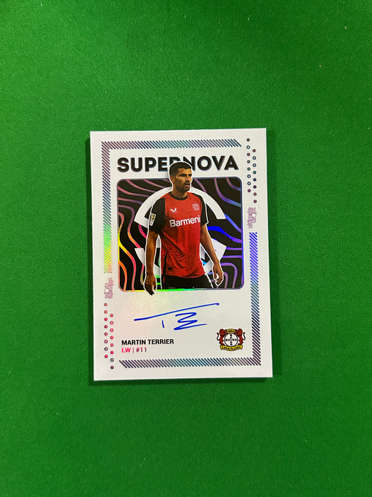 Martin Terrier On-card Autograph 03/26 - Ultimate Dropz Bayer 04 Leverkusen Supernova 2024 - front