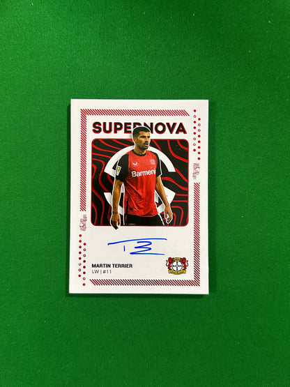 Martin Terrier On-card Autograph 06/10 - Ultimate Dropz Bayer 04 Leverkusen Supernova 2024 - front