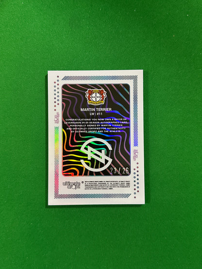 Martin Terrier On-card Autograph 23/26 - Ultimate Dropz Bayer 04 Leverkusen Supernova 2024 - back