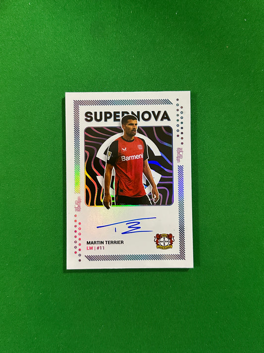Martin Terrier On-card Autograph 23/26 - Ultimate Dropz Bayer 04 Leverkusen Supernova 2024 - front