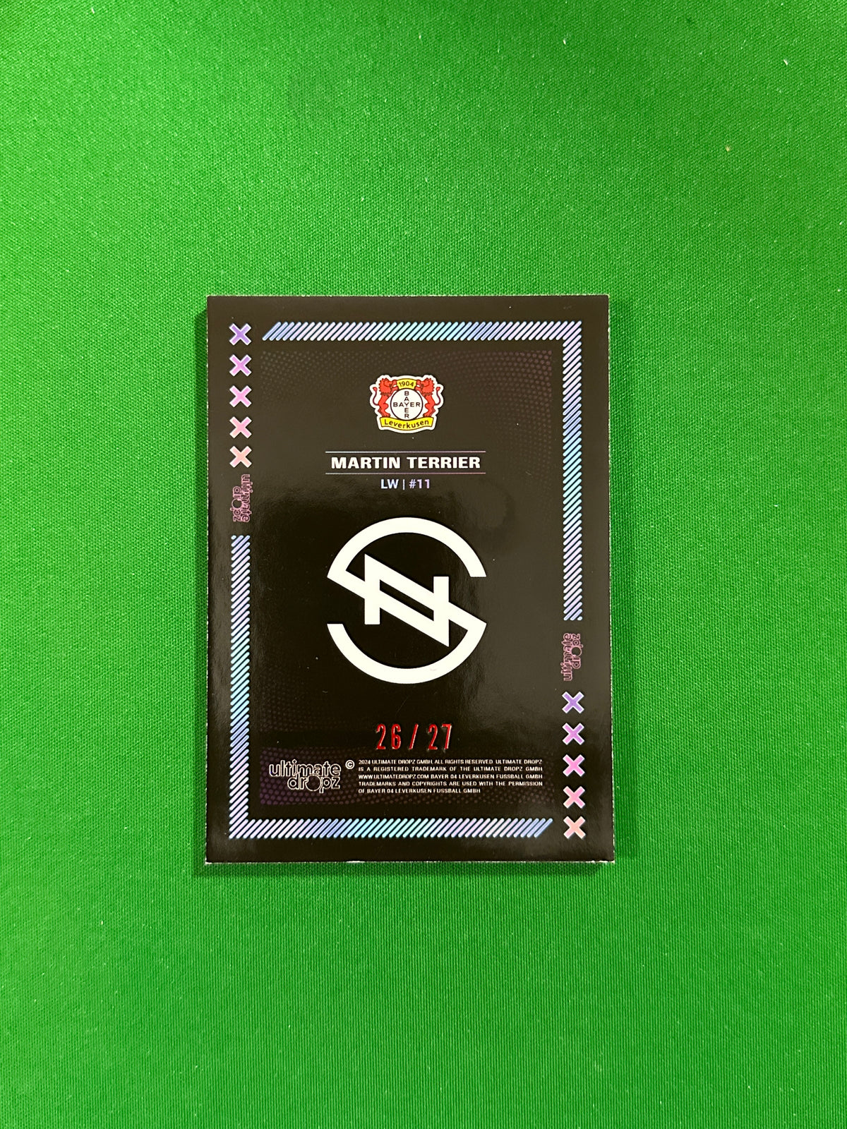 Martin Terrier Numbered Parallel 26/27 - Ultimate Dropz Bayer 04 Leverkusen Supernova 2024 - back