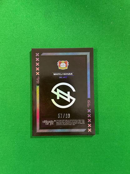 Matej Kovar Numbered Parallel 57/99 - Ultimate Dropz Bayer 04 Leverkusen Supernova 2024 - back