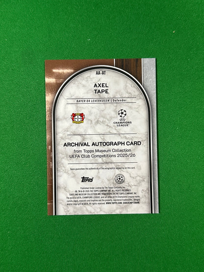 Axel Tape Topps Museum UEFA 2025/26 Archival Autograph Amethyst 59/99 #AA-AT — back
