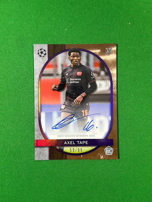 Axel Tape Topps Museum UEFA 2025/26 Archival Autograph Amethyst 59/99 #AA-AT — front