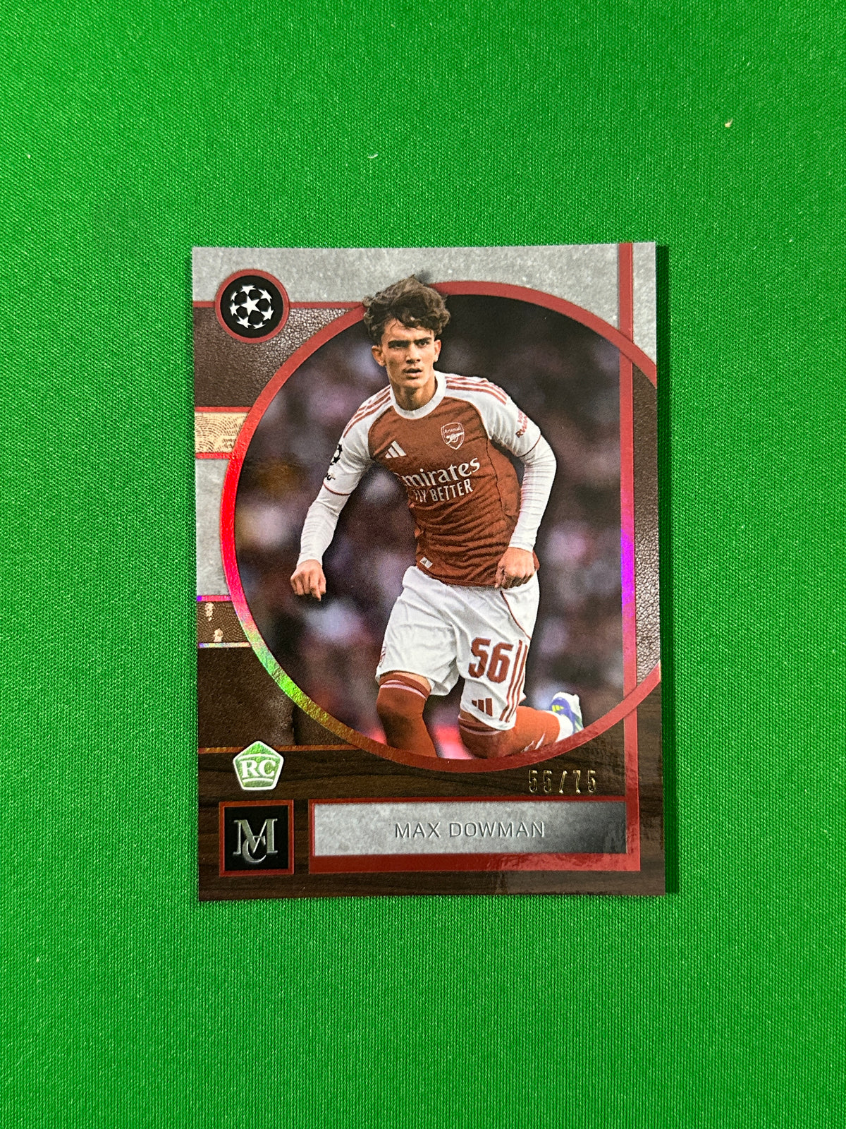 Max Dowman Topps Museum UEFA 2025/26 Ruby 55/75 #56 — front