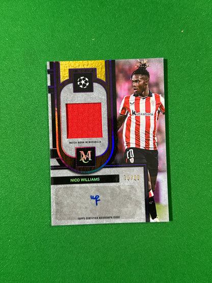 Nico Williams Topps Museum UEFA 2025/26 Museum Autograph Relic Amethyst 75/99 #MAR-NW — front