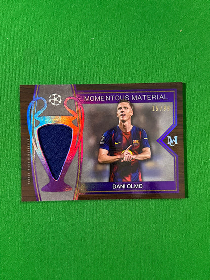 Dani Olmo Topps Museum UEFA 2025/26 Momentous Material Jumbo Relic Amethyst 15/99 #MMR-DO — front