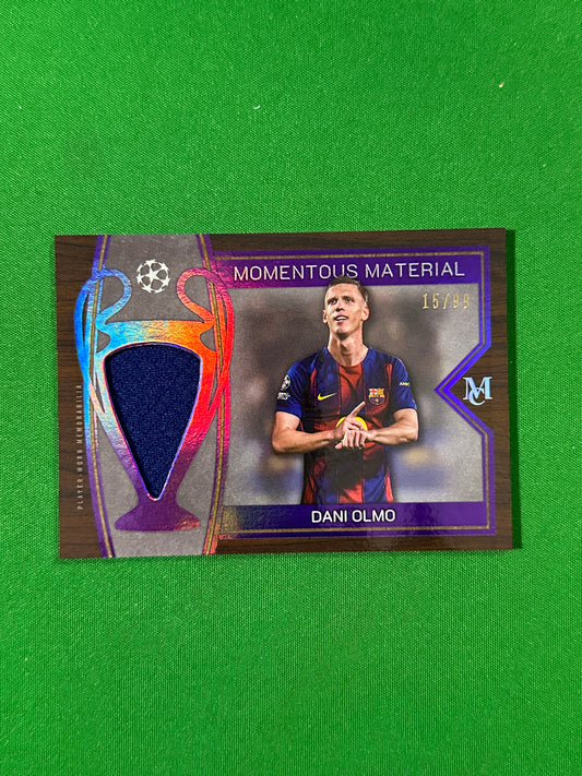 Dani Olmo Topps Museum UEFA 2025/26 Momentous Material Jumbo Relic Amethyst 15/99 #MMR-DO — front