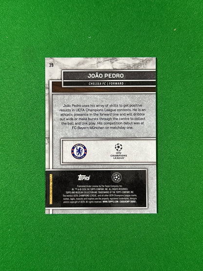 João Pedro Topps Museum UEFA 2025/26 Sapphire 087/150 #39 — back