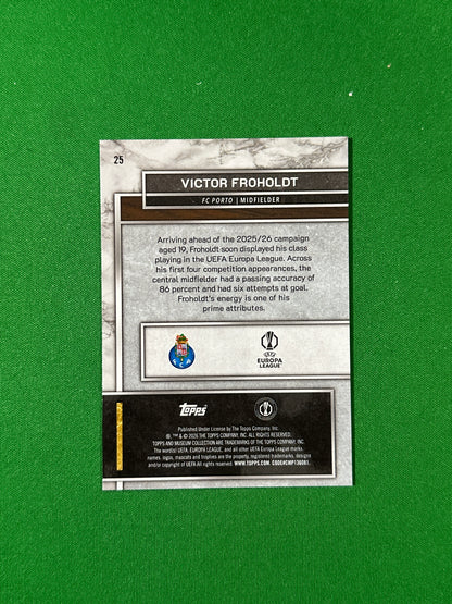 Victor Froholdt Topps Museum UEFA 2025/26 #25 — back