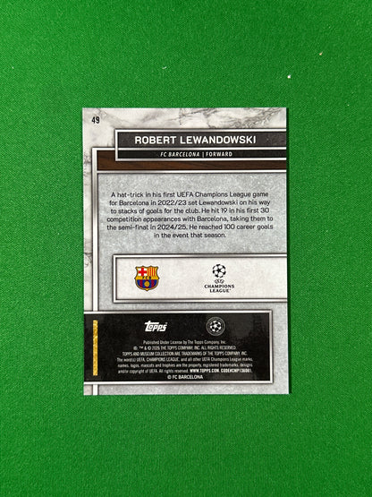 Robert Lewandowski Topps Museum UEFA 2025/26 Gold 094/249 #49 — back