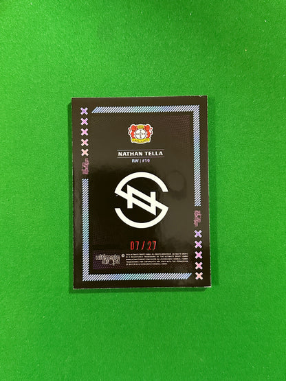 Nathan Tella Numbered Parallel 07/27 - Ultimate Dropz Bayer 04 Leverkusen Supernova 2024 - back
