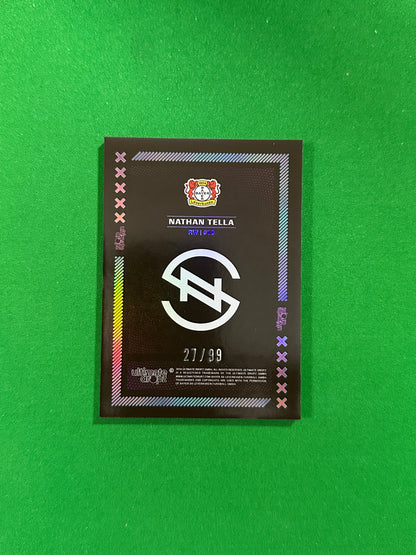 Nathan Tella Numbered Parallel 27/99 - Ultimate Dropz Bayer 04 Leverkusen Supernova 2024 - back