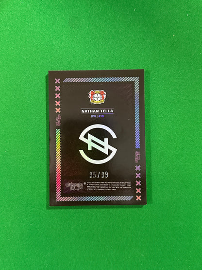 Nathan Tella Numbered Parallel 35/99 - Ultimate Dropz Bayer 04 Leverkusen Supernova 2024 - back